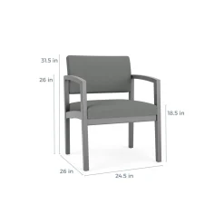 New Castle Wood Oversized Guest Chair with Standard Upholstery