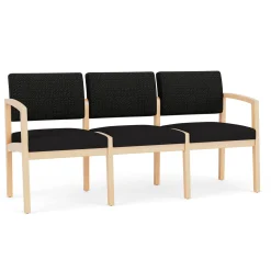 New Castle Wood Three Seater with Designer Upholstery