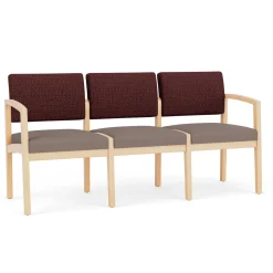 New Castle Wood Three Seater with Designer Upholstery