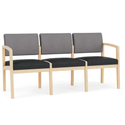 New Castle Wood Three Seater with Designer Upholstery