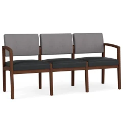 New Castle Wood Three Seater with Designer Upholstery