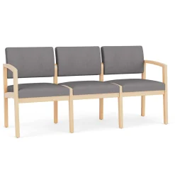 New Castle Wood Three Seater with Designer Upholstery