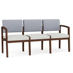 New Castle Wood Three Seater with Designer Upholstery