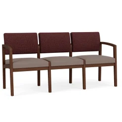 New Castle Wood Three Seater with Designer Upholstery