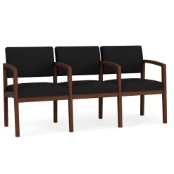 New Castle Wood Three Seater with Center Arms with Standard Upholstery