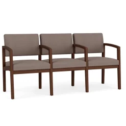 New Castle Wood Three Seater with Center Arms with Standard Upholstery