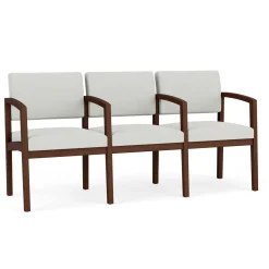 New Castle Wood Three Seater with Center Arms with Standard Upholstery