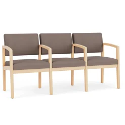 New Castle Wood Three Seater with Center Arms with Standard Upholstery