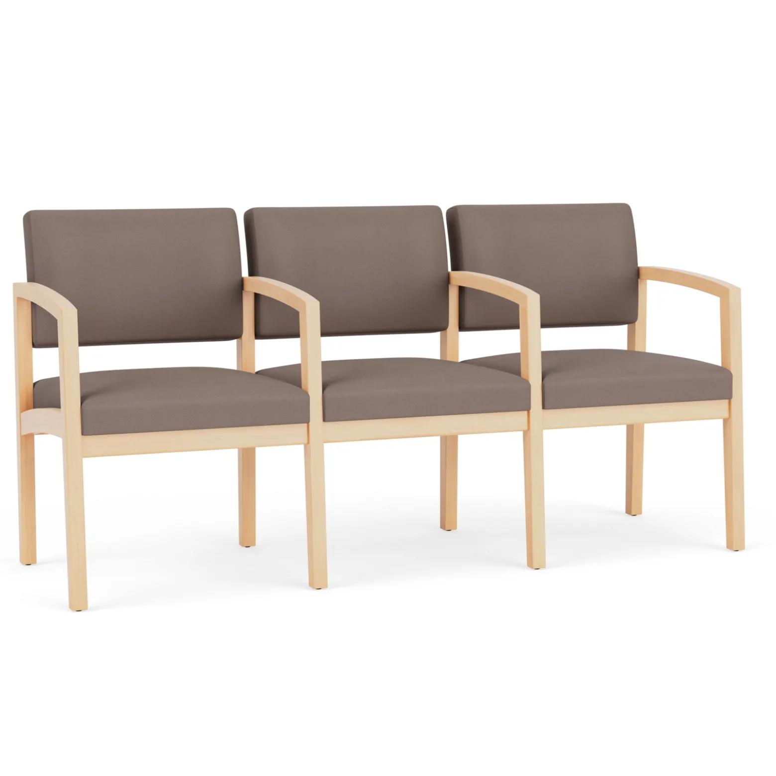 New Castle Wood Three Seater with Center Arms with Standard Upholstery