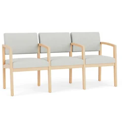 New Castle Wood Three Seater with Center Arms with Standard Upholstery
