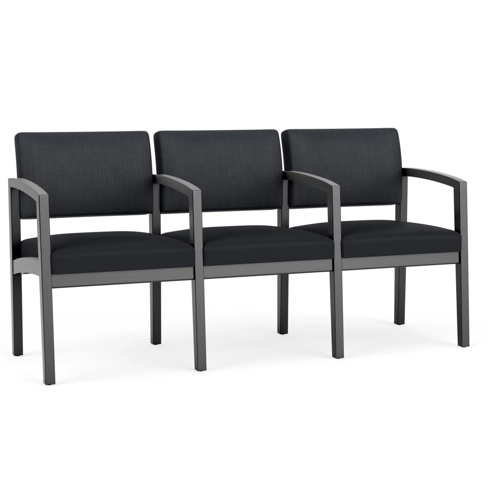 New Castle Wood Three Seater with Center Arms with Designer Upholstery