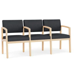New Castle Wood Three Seater with Center Arms with Designer Upholstery