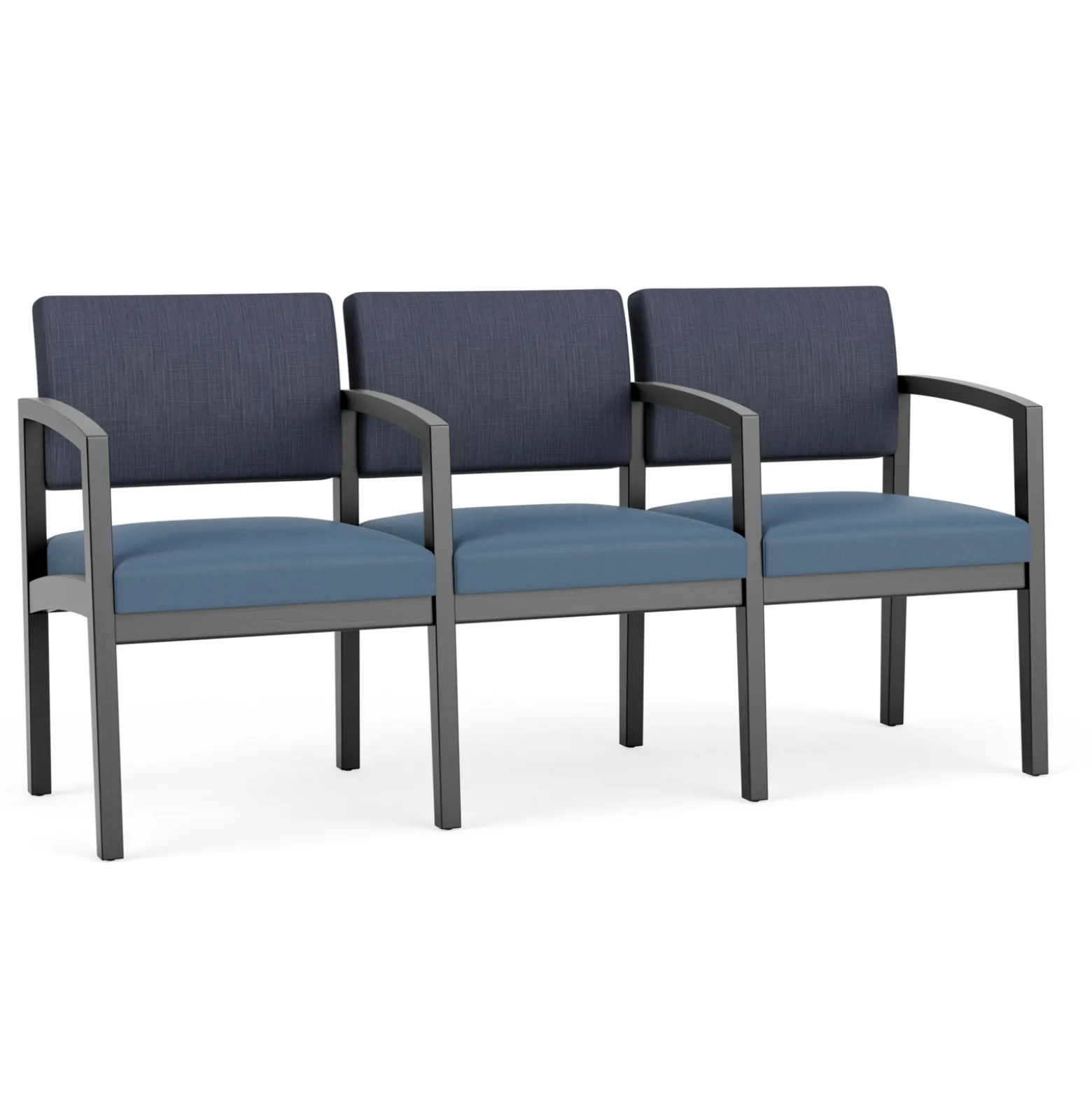 New Castle Wood Three Seater with Center Arms with Designer Upholstery