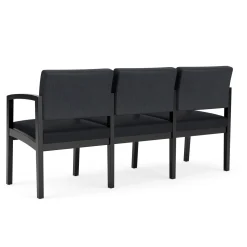New Castle Wood Three Seater with Center Arms with Designer Upholstery
