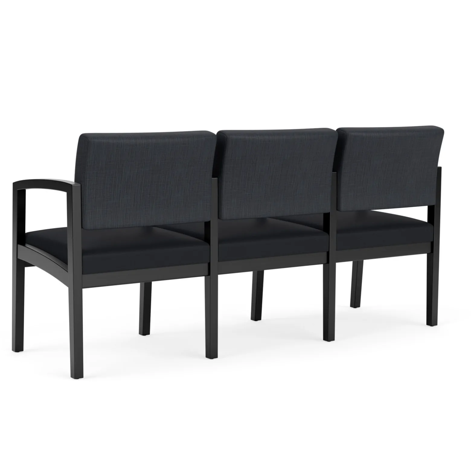 New Castle Wood Three Seater with Center Arms with Designer Upholstery