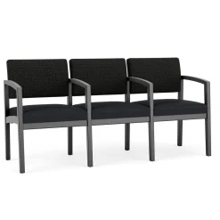 New Castle Wood Three Seater with Center Arms with Designer Upholstery