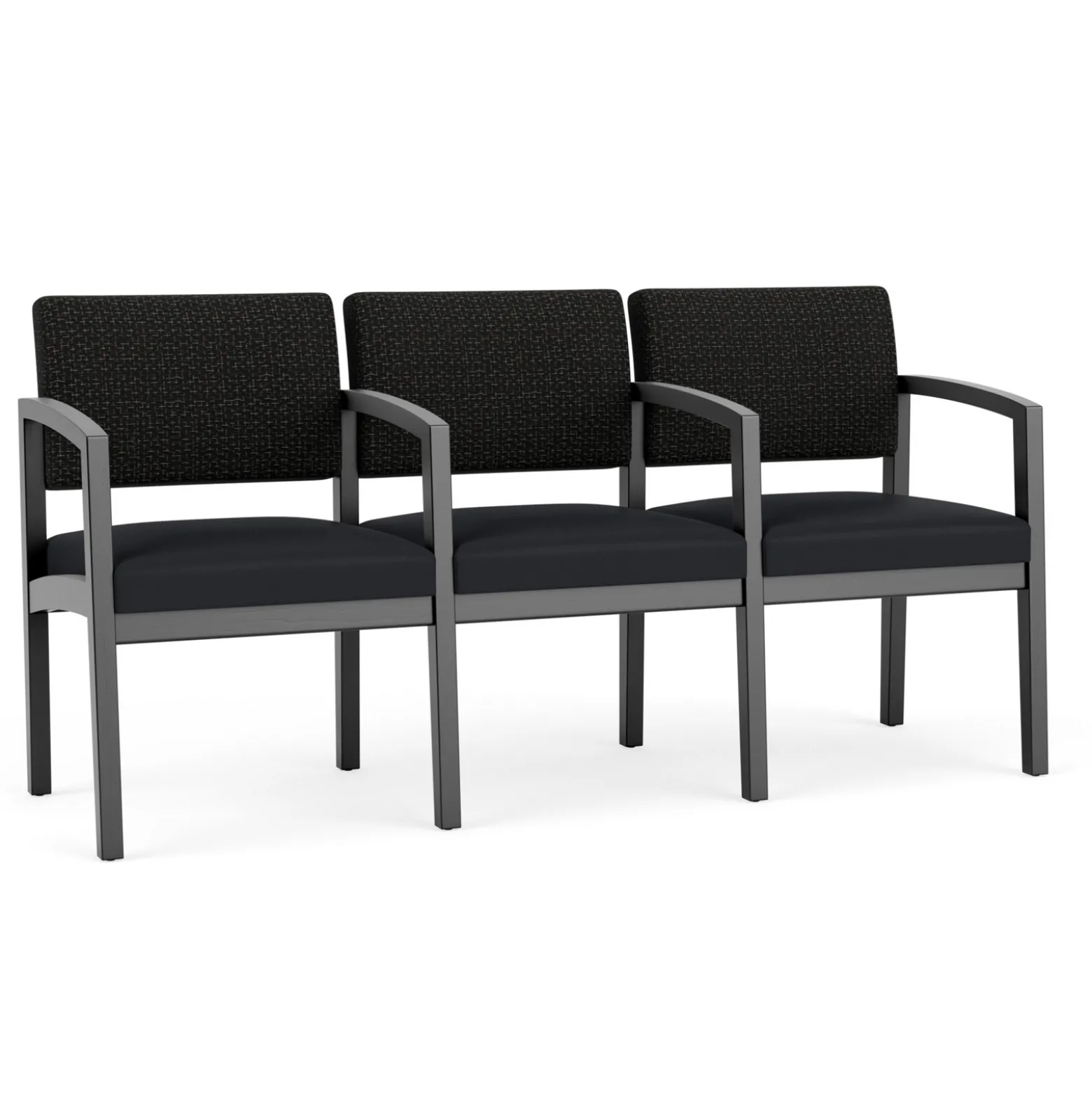 New Castle Wood Three Seater with Center Arms with Designer Upholstery