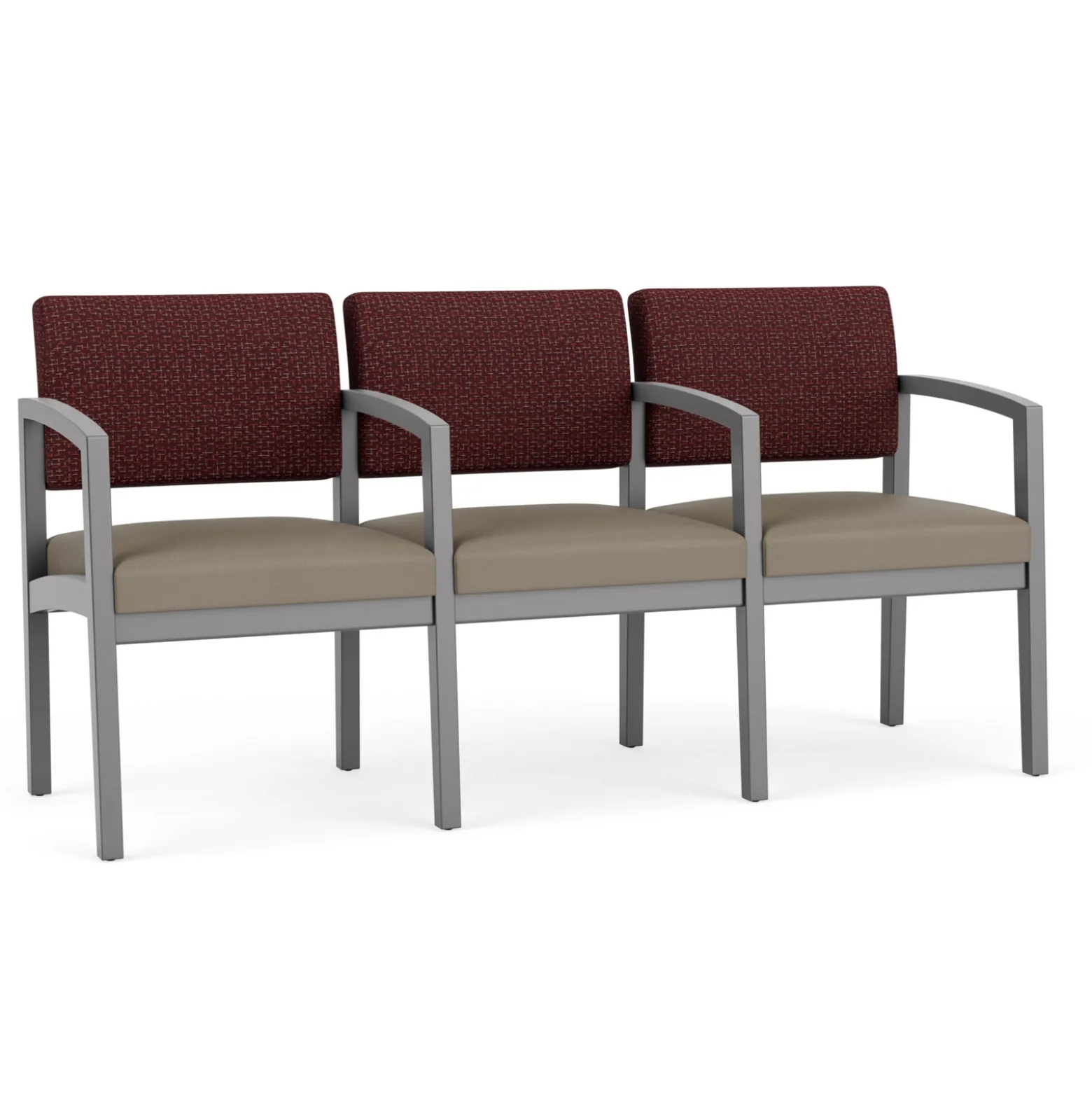 New Castle Wood Three Seater with Center Arms with Designer Upholstery
