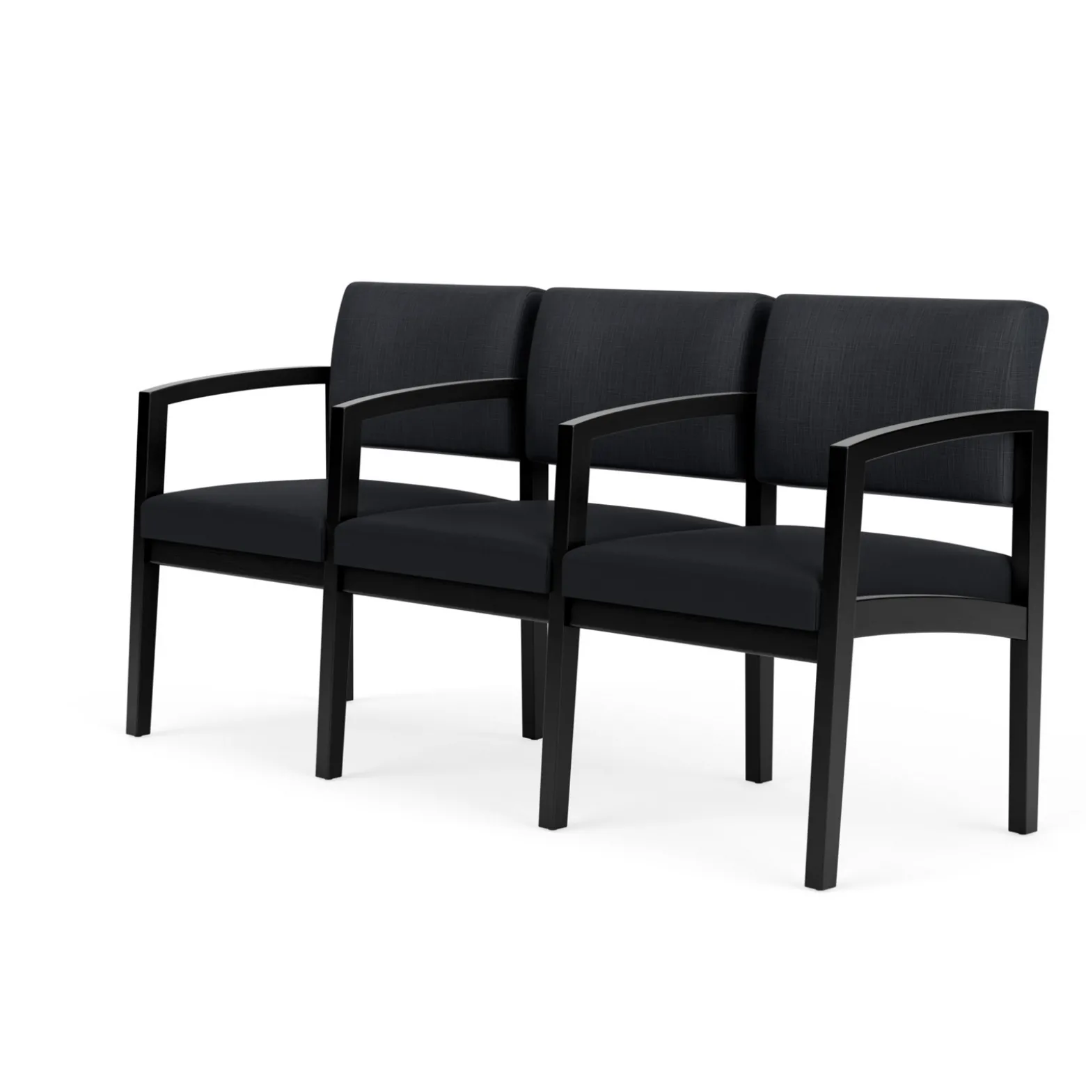 New Castle Wood Three Seater with Center Arms with Designer Upholstery