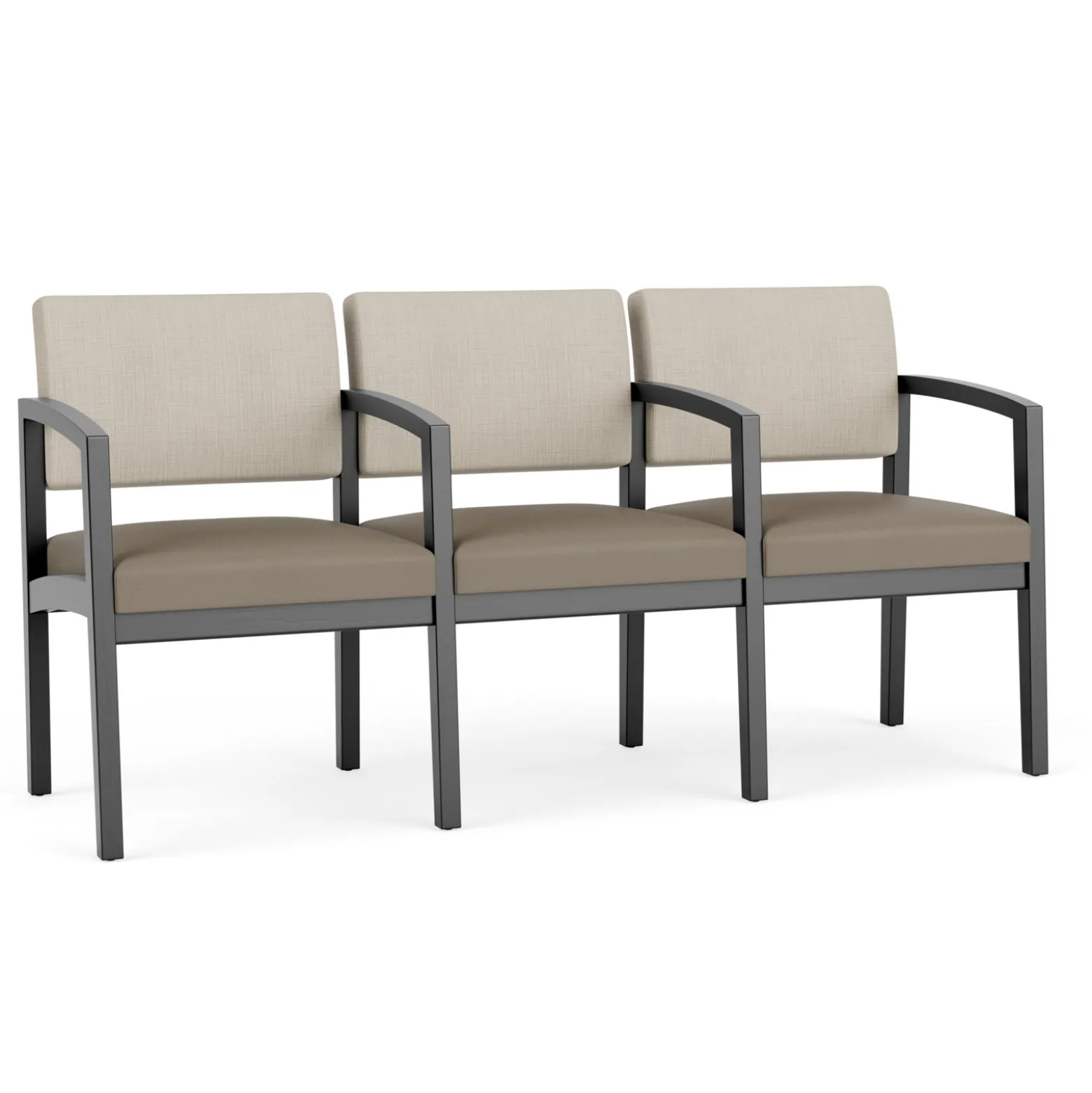 New Castle Wood Three Seater with Center Arms with Designer Upholstery