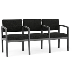 New Castle Wood Three Seater with Center Arms with Designer Upholstery