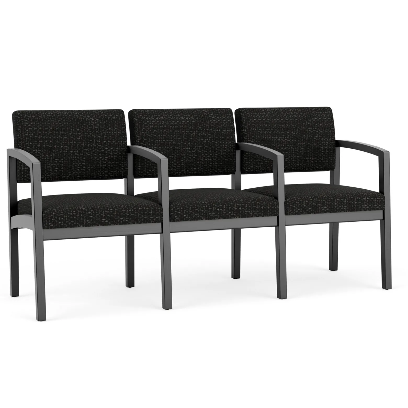 New Castle Wood Three Seater with Center Arms with Designer Upholstery