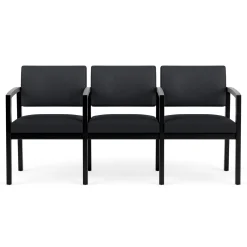 New Castle Wood Three Seater with Center Arms with Designer Upholstery