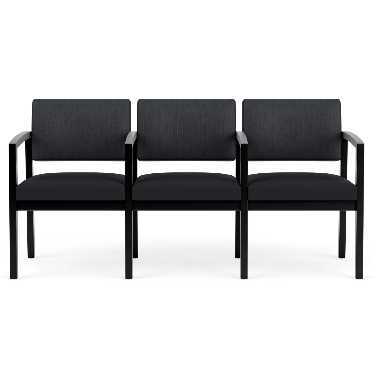 New Castle Wood Three Seater with Center Arms with Designer Upholstery