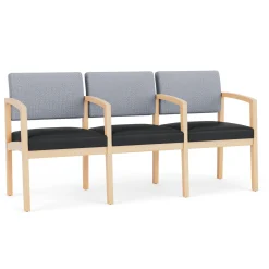 New Castle Wood Three Seater with Center Arms with Designer Upholstery