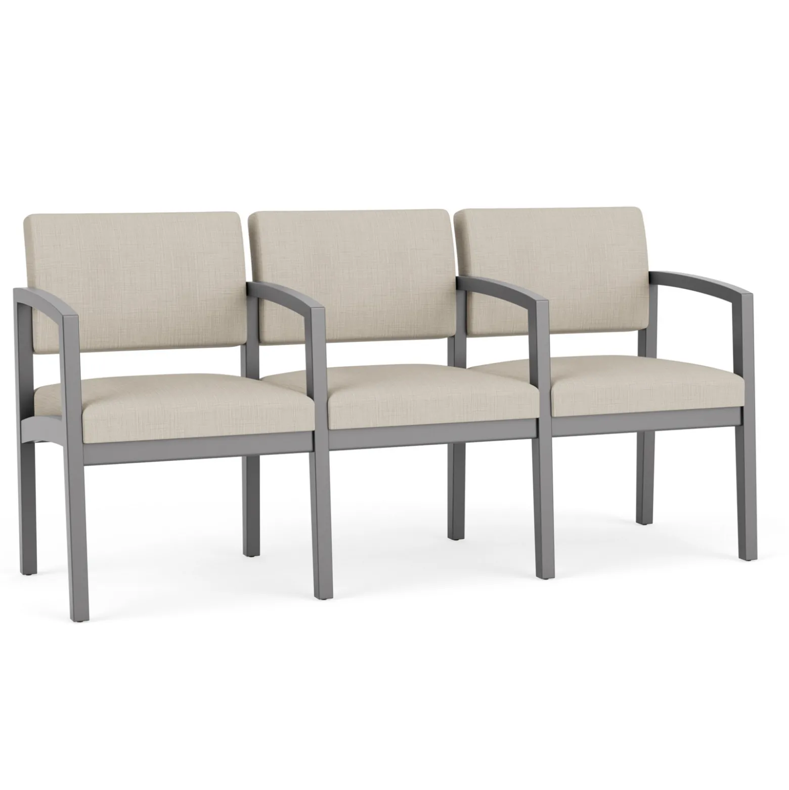 New Castle Wood Three Seater with Center Arms with Designer Upholstery