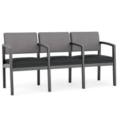 New Castle Wood Three Seater with Center Arms with Designer Upholstery