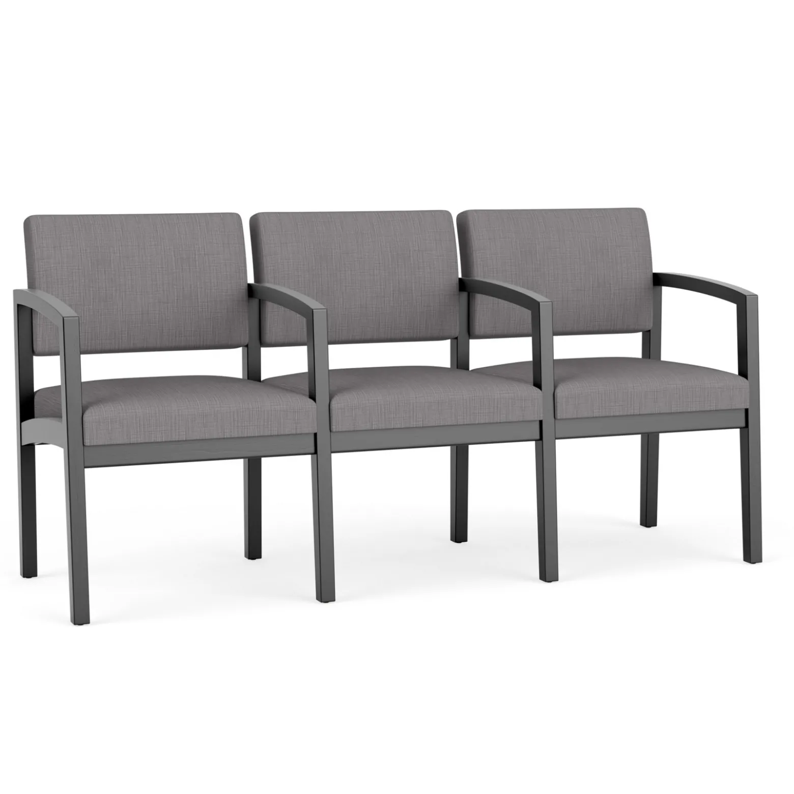 New Castle Wood Three Seater with Center Arms with Designer Upholstery