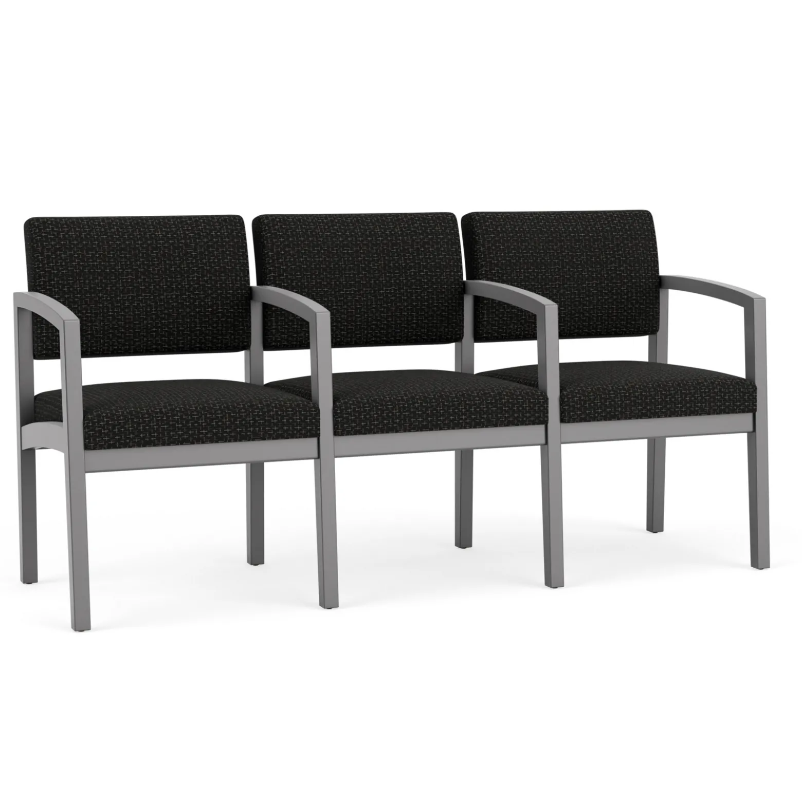 New Castle Wood Three Seater with Center Arms with Designer Upholstery