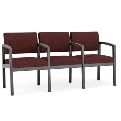 New Castle Wood Three Seater with Center Arms with Designer Upholstery