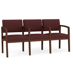 New Castle Wood Three Seater with Center Arms with Designer Upholstery