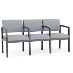New Castle Wood Three Seater with Center Arms with Designer Upholstery