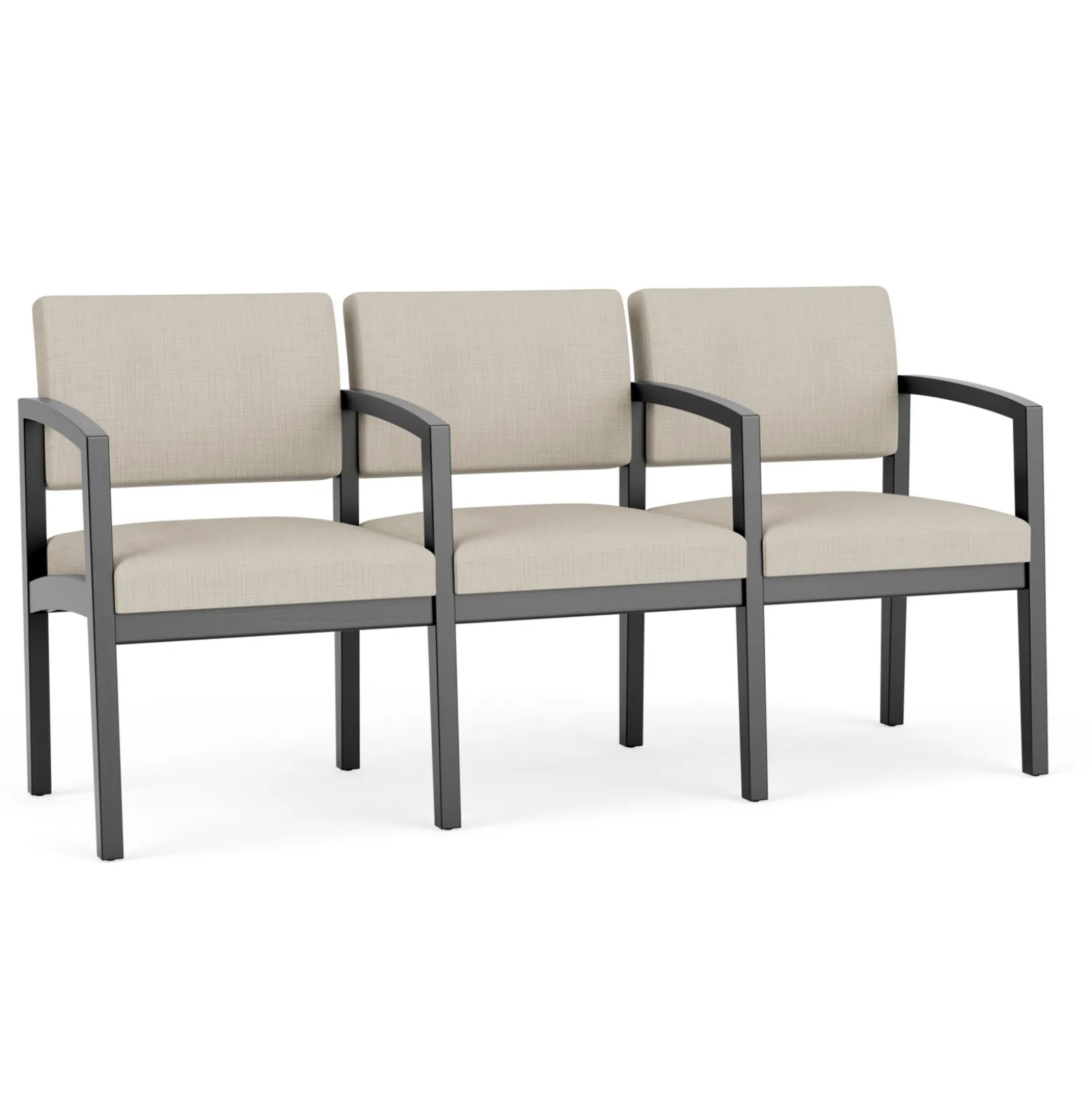 New Castle Wood Three Seater with Center Arms with Designer Upholstery