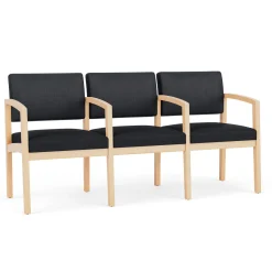 New Castle Wood Three Seater with Center Arms with Designer Upholstery