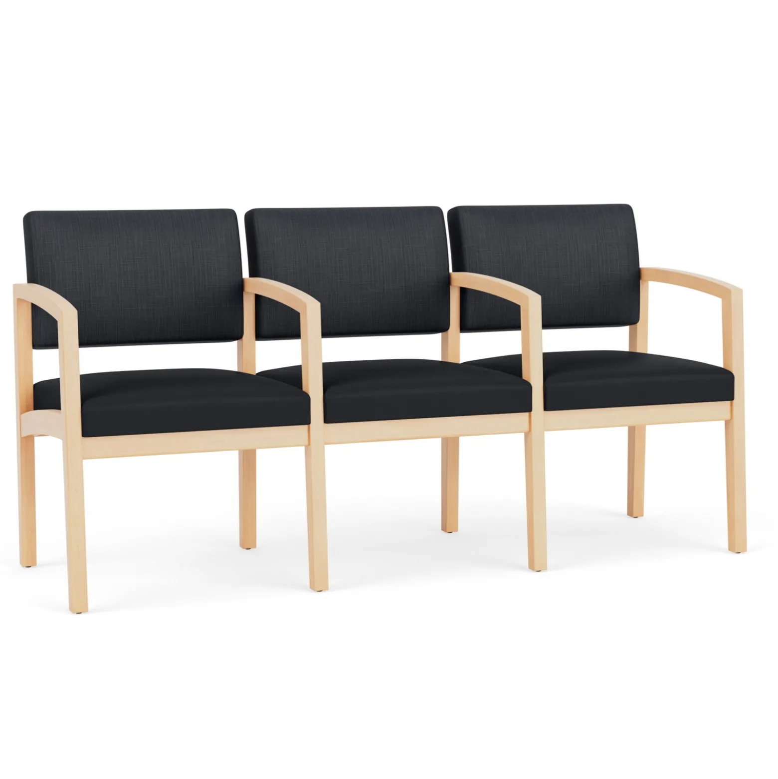 New Castle Wood Three Seater with Center Arms with Designer Upholstery