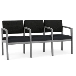 New Castle Wood Three Seater with Center Arms with Designer Upholstery