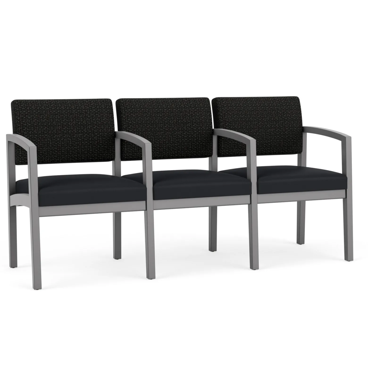 New Castle Wood Three Seater with Center Arms with Designer Upholstery