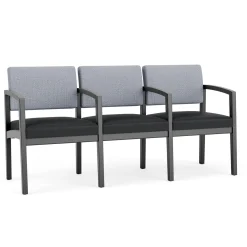 New Castle Wood Three Seater with Center Arms with Designer Upholstery