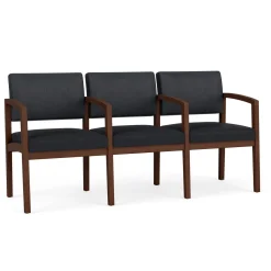 New Castle Wood Three Seater with Center Arms with Designer Upholstery