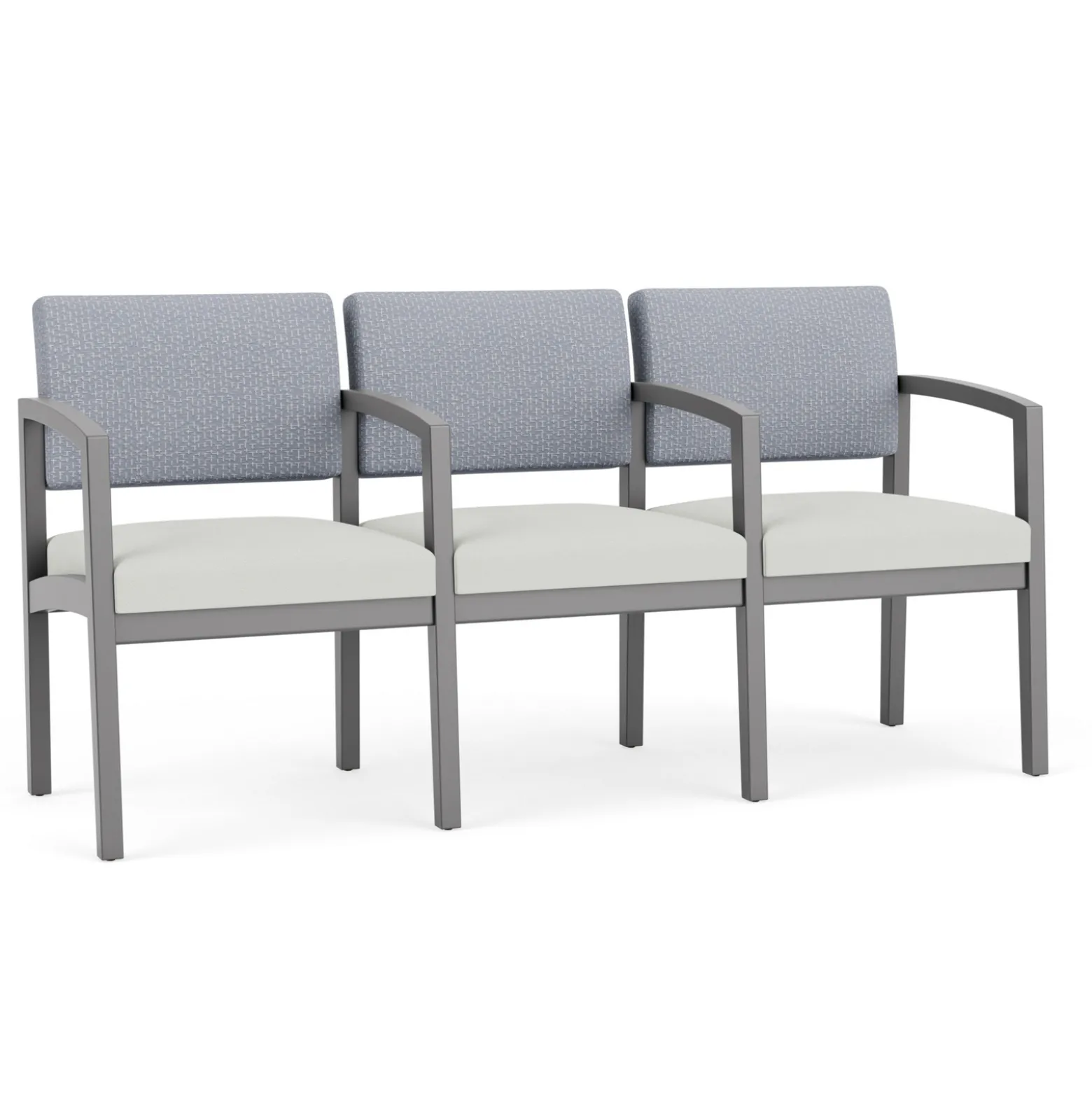 New Castle Wood Three Seater with Center Arms with Designer Upholstery