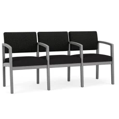 New Castle Wood Three Seater with Center Arms with Designer Upholstery