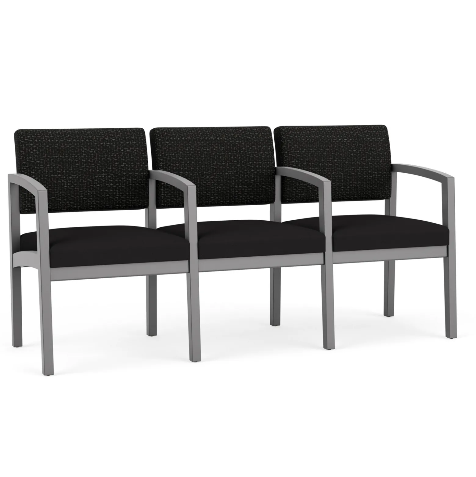 New Castle Wood Three Seater with Center Arms with Designer Upholstery