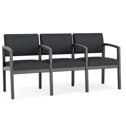 New Castle Wood Three Seater with Center Arms with Designer Upholstery