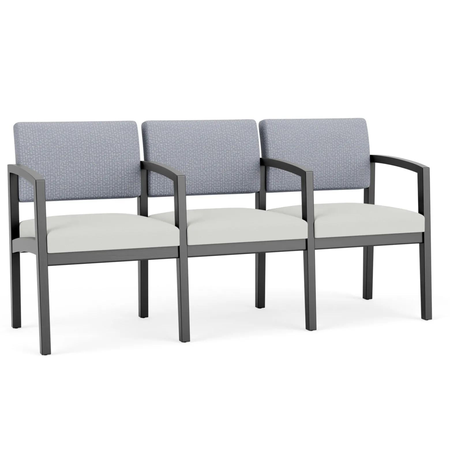 New Castle Wood Three Seater with Center Arms with Designer Upholstery