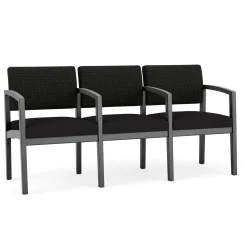 New Castle Wood Three Seater with Center Arms with Designer Upholstery