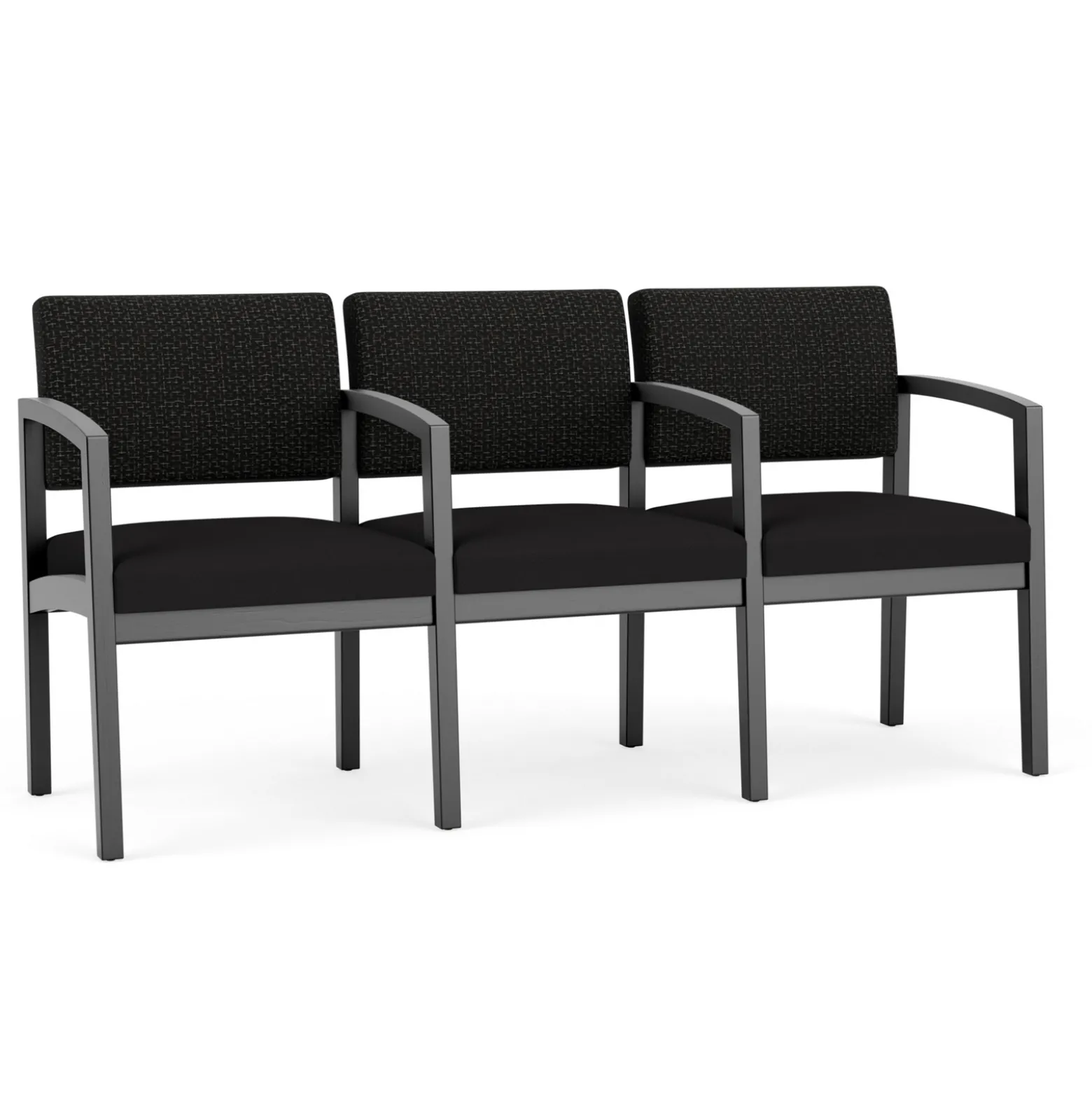New Castle Wood Three Seater with Center Arms with Designer Upholstery